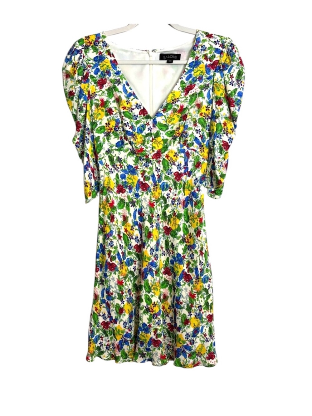 Saloni Colette Puff Sleeve Floral Mini Dress Women’s 2 Fairy Romantic Garden